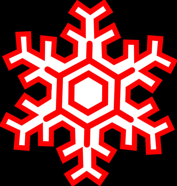 Redand White Snowflake Graphic PNG