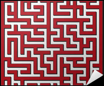 Redand White Complex Maze PNG