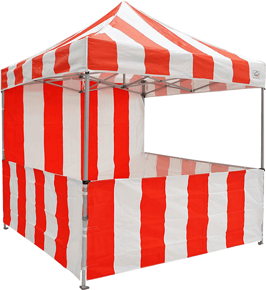 Redand White Striped Canopy Tent PNG