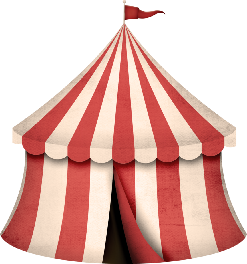 Redand White Striped Circus Tent PNG