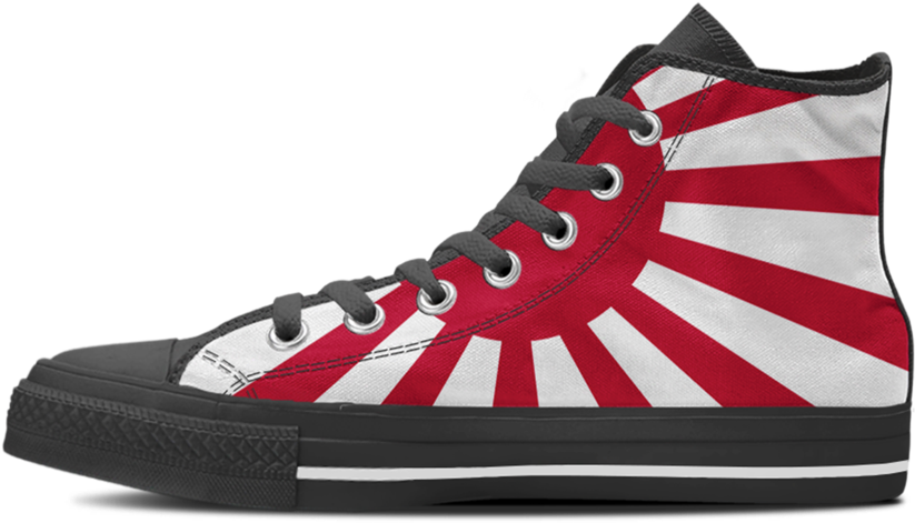 Redand White Striped High Top Sneaker PNG