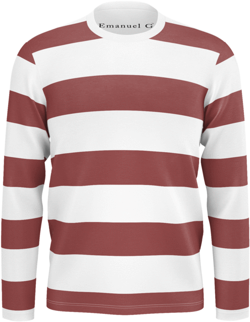 Redand White Striped Sweater PNG