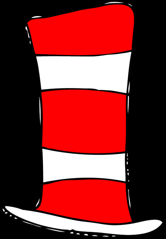 Redand White Striped Top Hat PNG