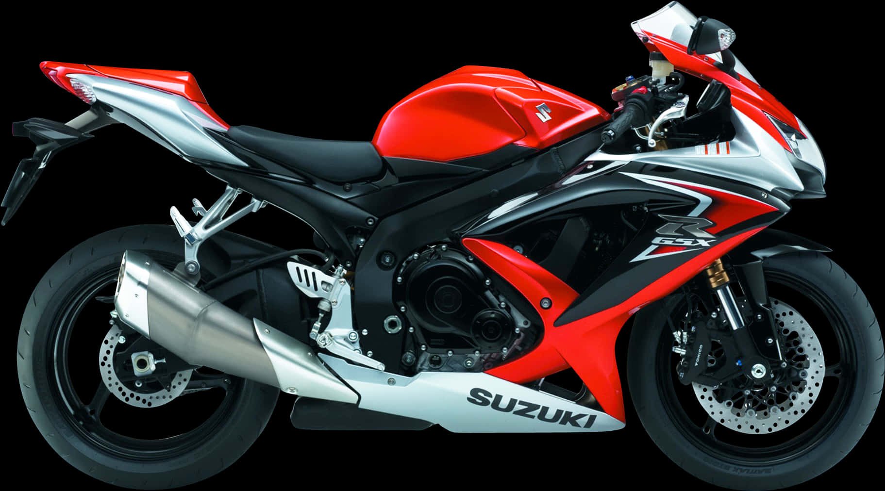 Redand White Suzuki Sportbike PNG