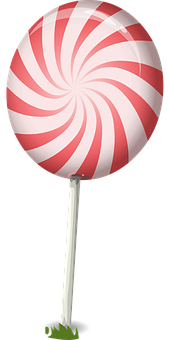 Redand White Swirl Lollipop PNG