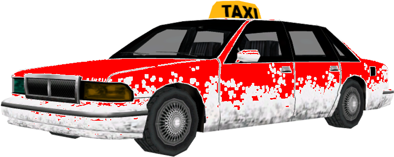 Redand White Taxi Car3 D Model PNG