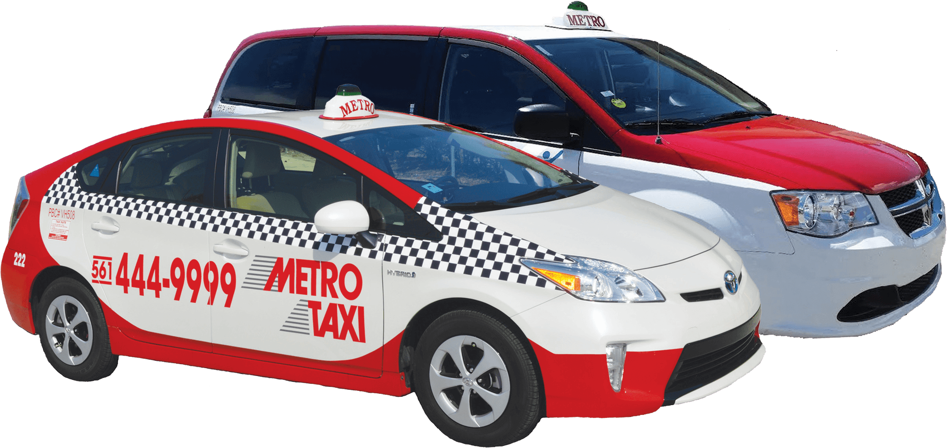 Redand White Taxis Isolated PNG