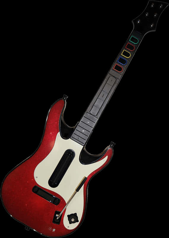 Redand White Video Game Guitar Controller PNG