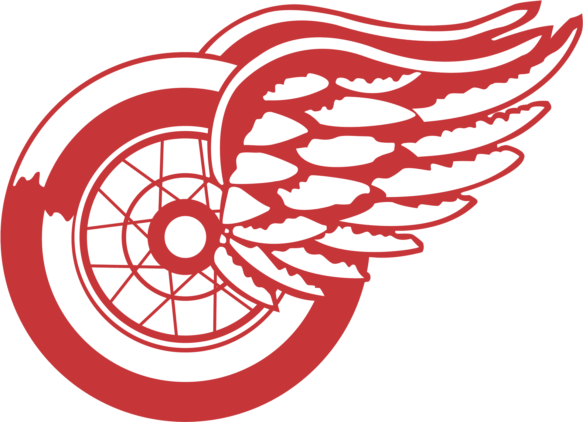 Redand White Winged Wheel Logo PNG