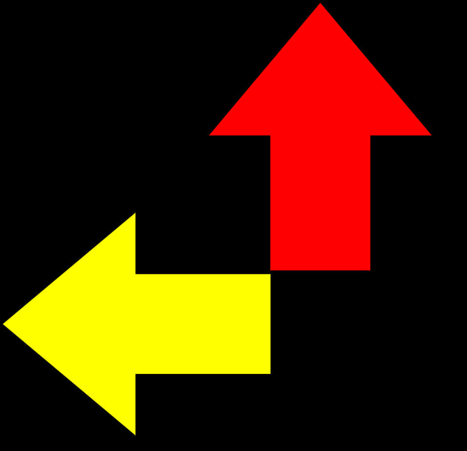 Redand Yellow Arrows Graphic PNG