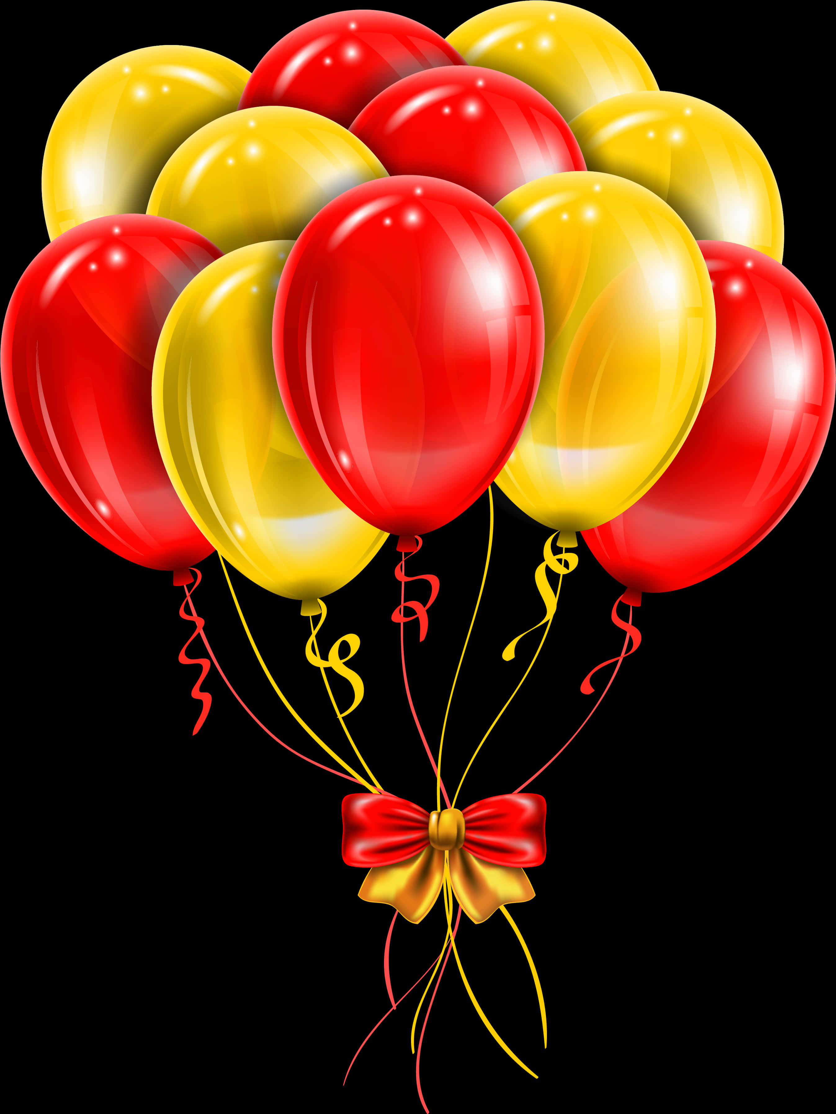 Festive Redand Yellow Balloons Bunch PNG