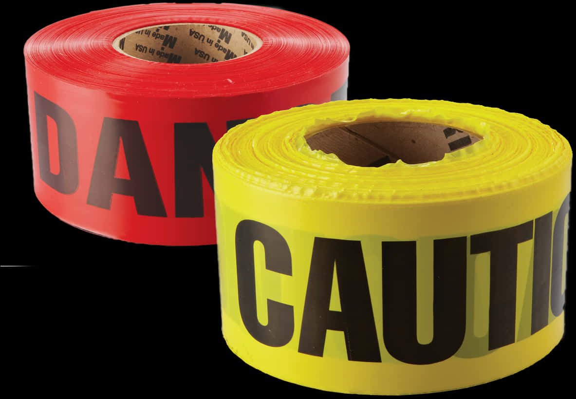 Redand Yellow Caution Tape Rolls PNG
