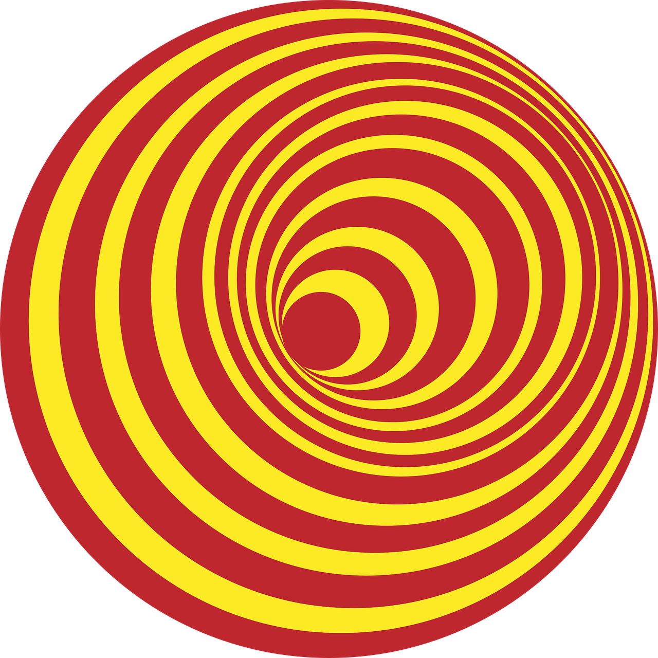 Redand Yellow Concentric Circles Optical Illusion PNG