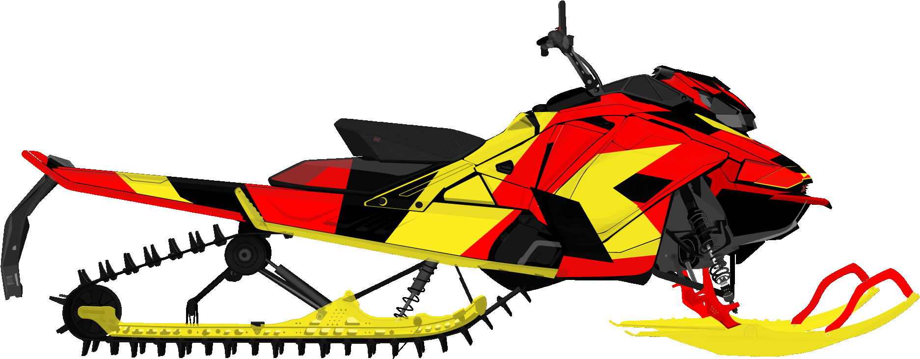 Redand Yellow Snowmobile Vector PNG