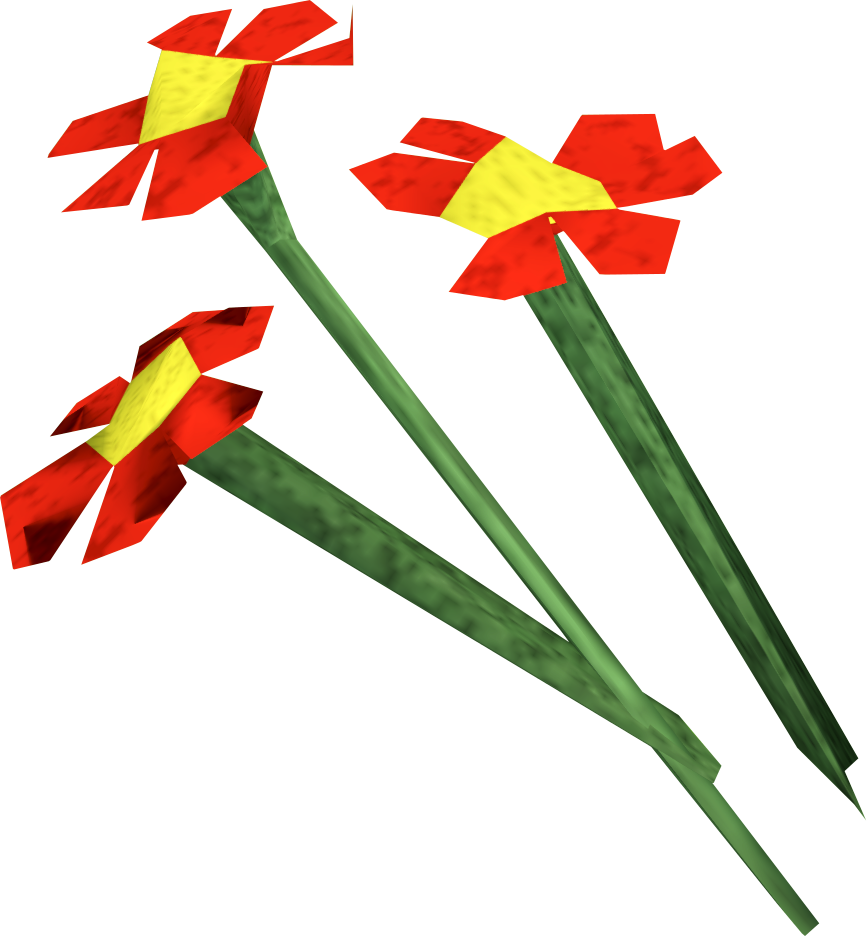Redand Yellow3 D Flowers PNG