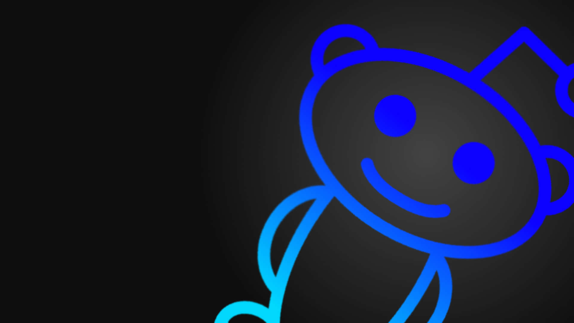 Enblå Og Hvid Teddybjørn-logo På En Sort Baggrund