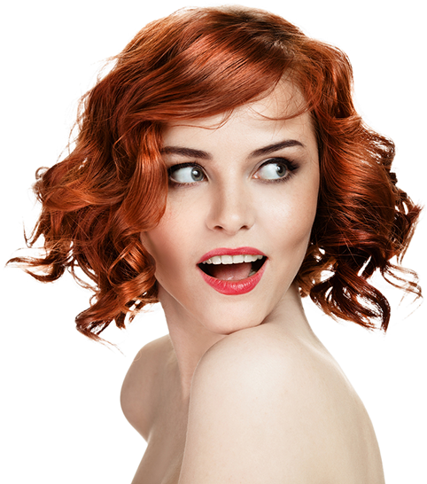 Redhead Woman Curly Hair Glance PNG