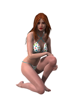 Redhead3 D Modelin Bikini PNG