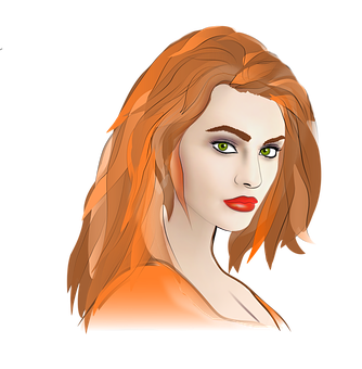 Redheaded Animated Portrait PNG