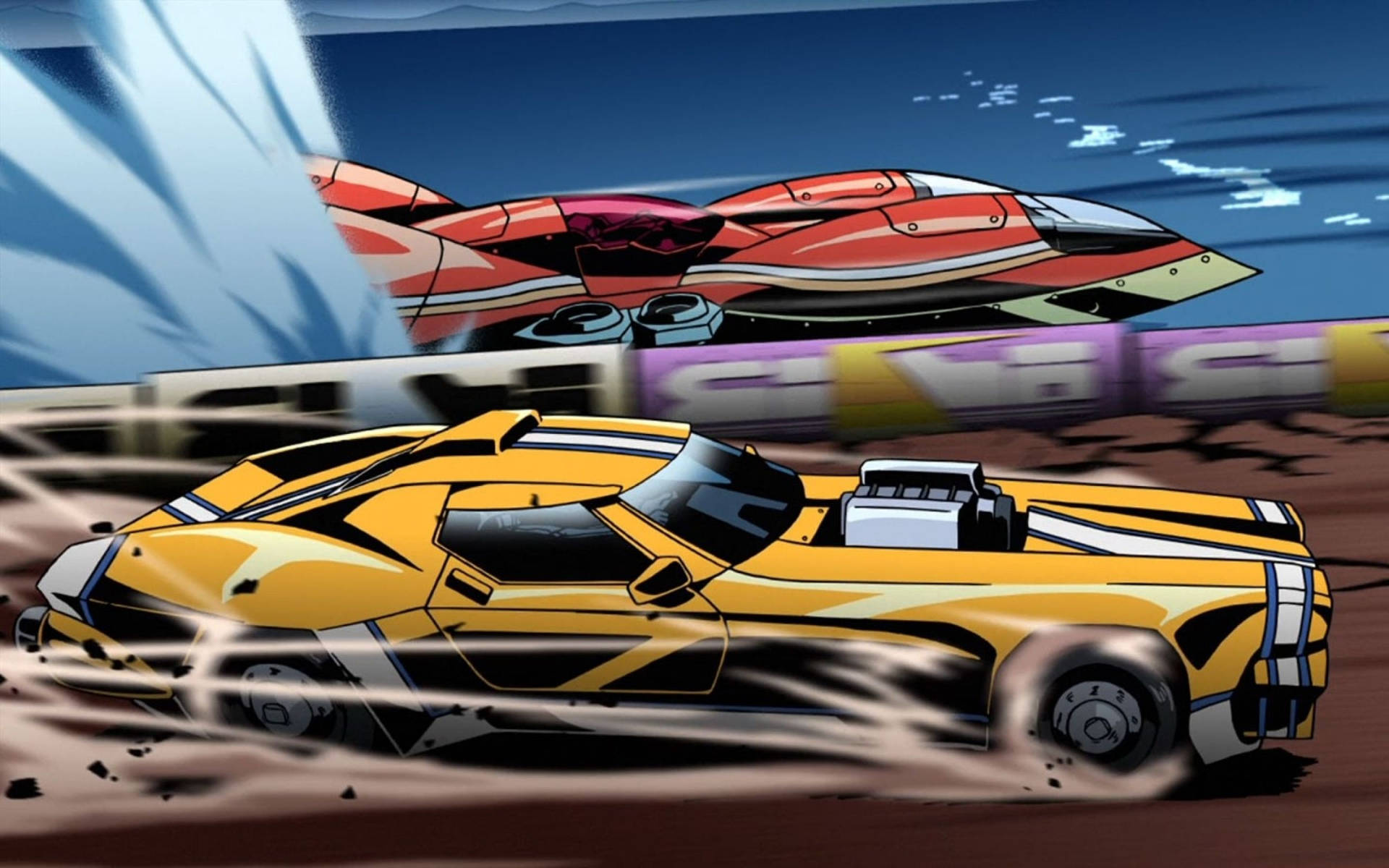 Redline Racing Car Anime Background