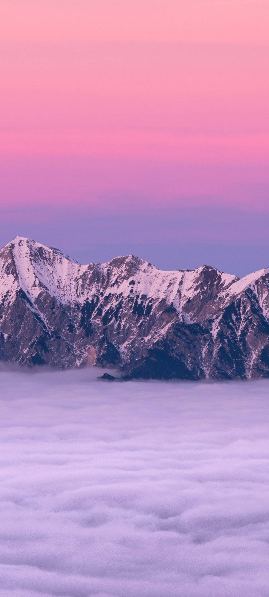 Redmi Note 10 Pink Sky Over Mountain Wallpaper