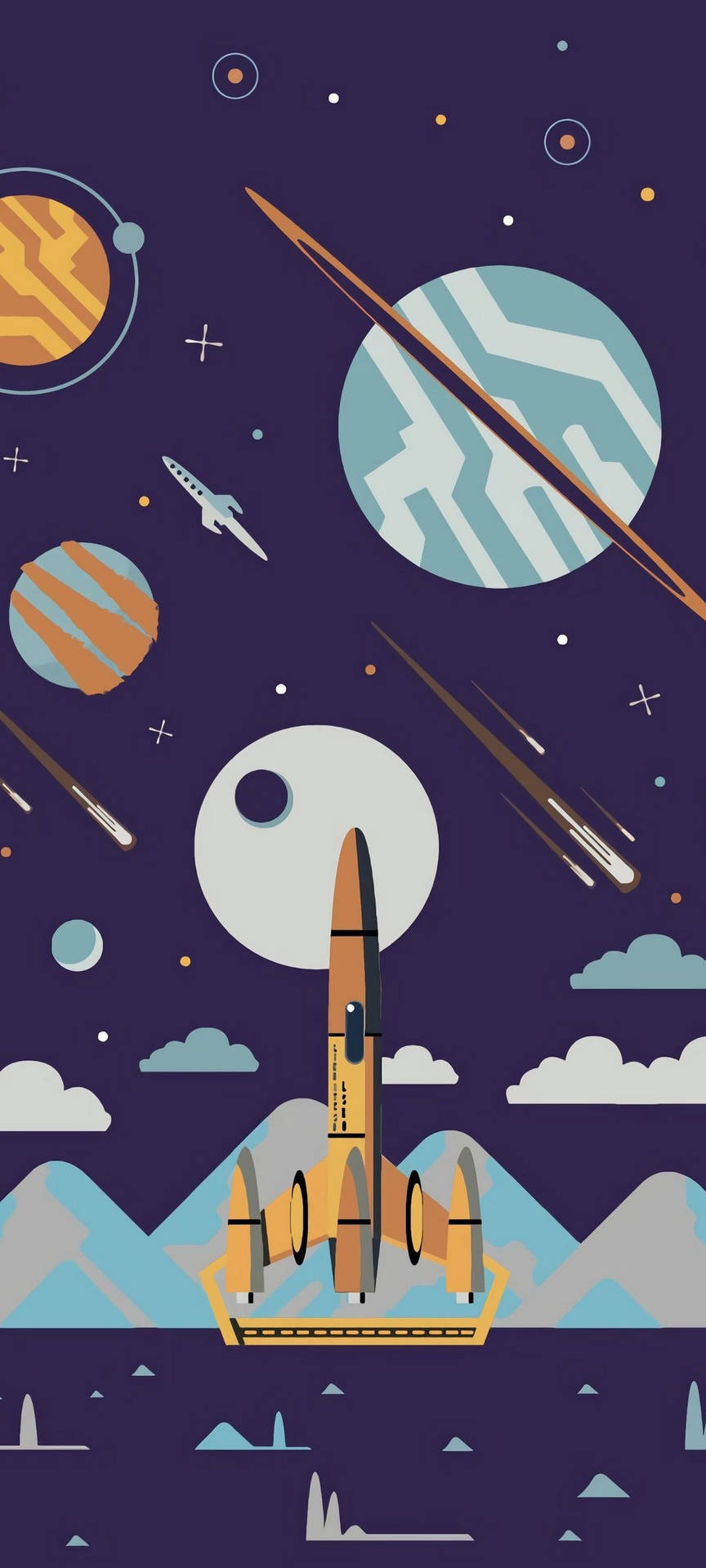 Redmi Note 10 Rocket In Space Wallpaper