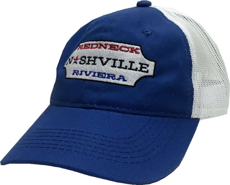 Redneck Nashville Riviera Blue Trucker Hat PNG