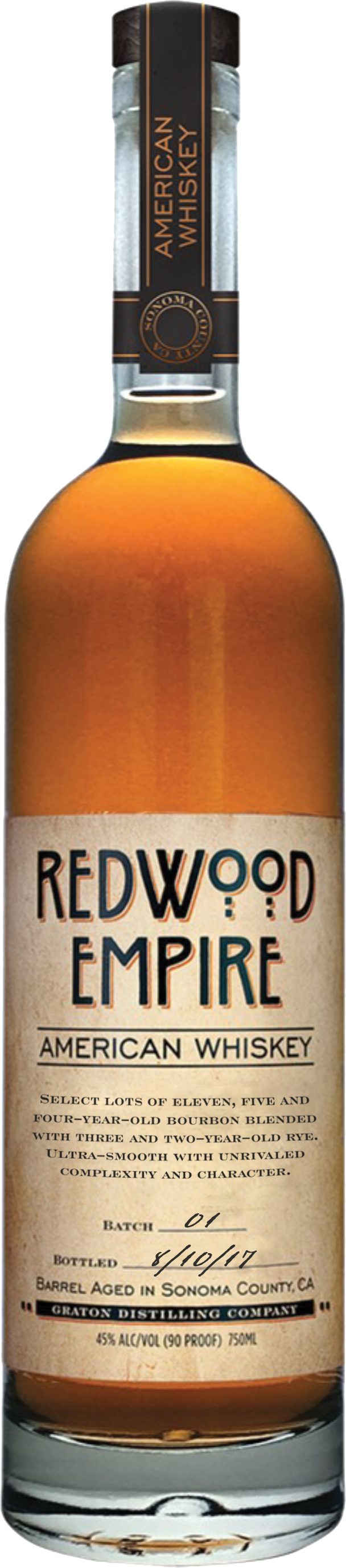 Redwood Empire American Whiskey Bottle PNG