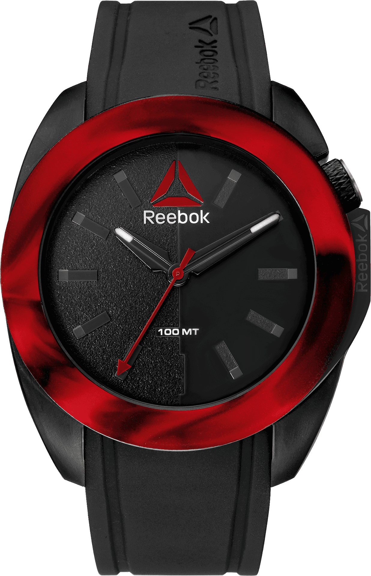 Reebok Black Red Analog Watch PNG