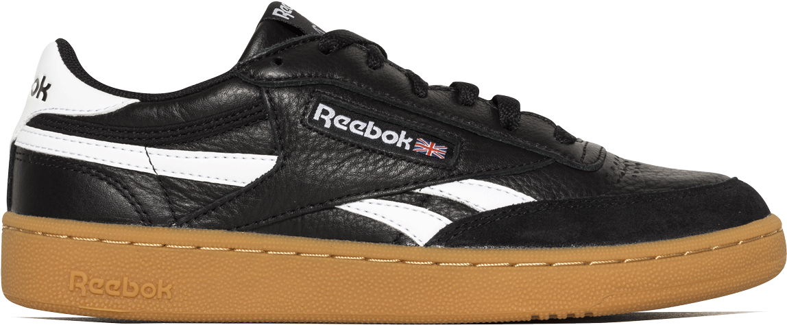 Reebok Classic Leather Sneaker Black White PNG