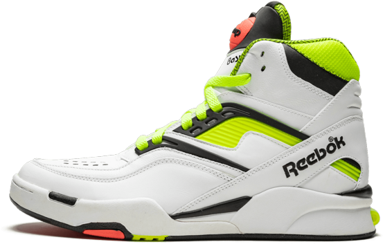 Reebok High Top Sneaker Neon Accents PNG