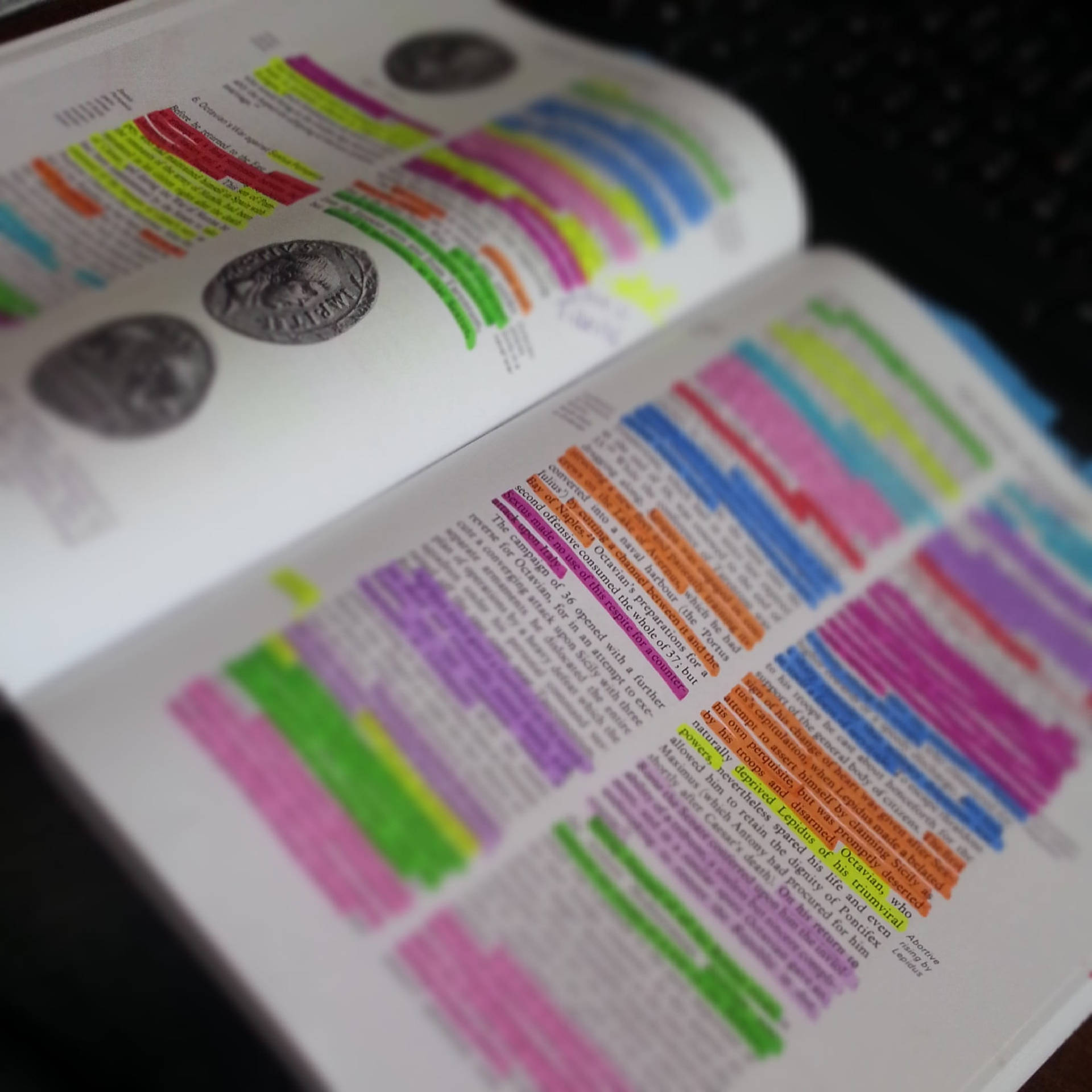 Reference Book With Various Highlighted Texts Wallpaper