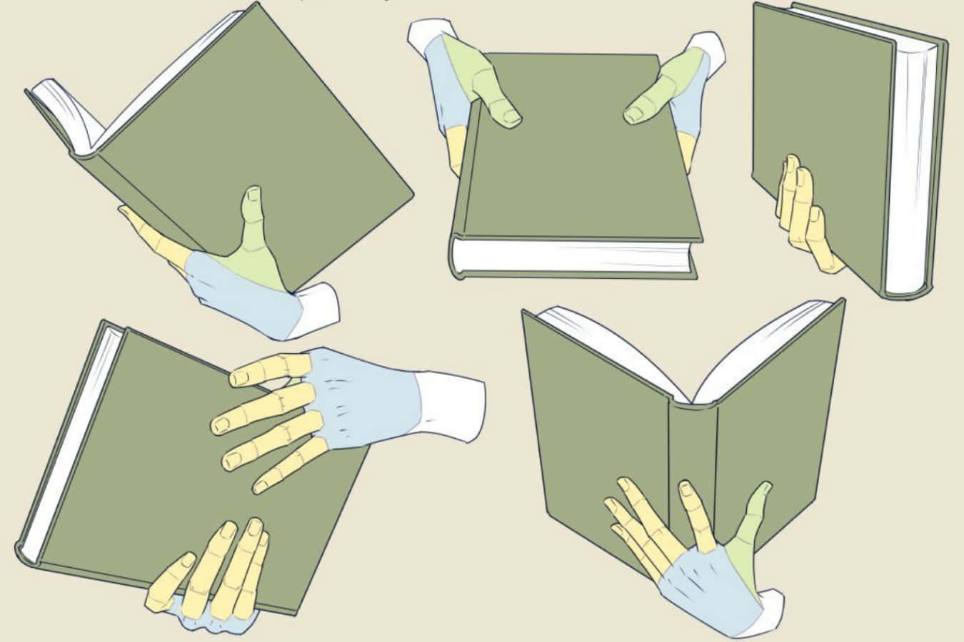A Set Of Hands Holding Open Books