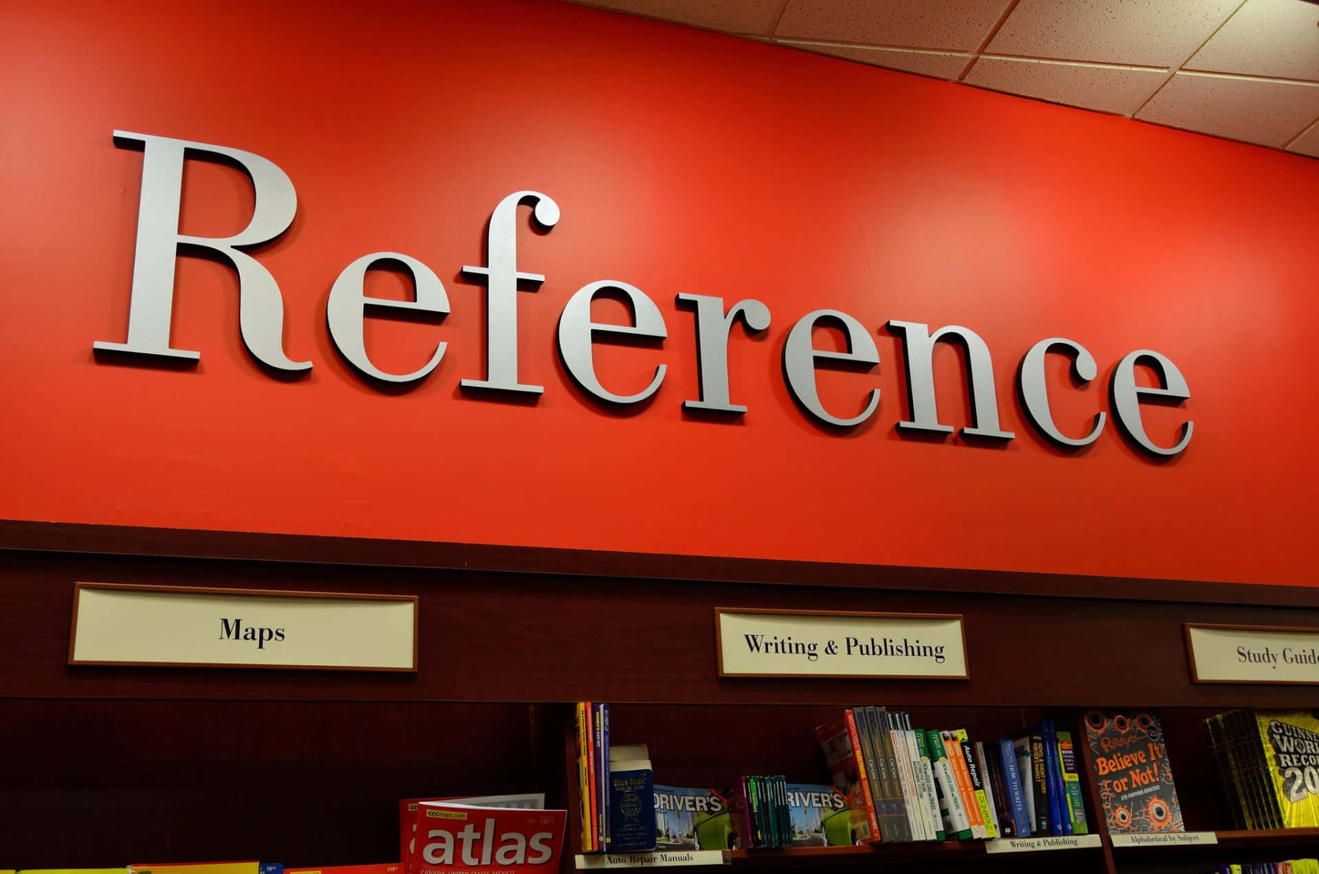 A Reference Sign In A Library