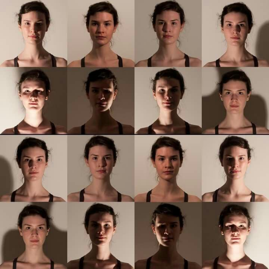 A Collage Of Different Faces Of A Woman