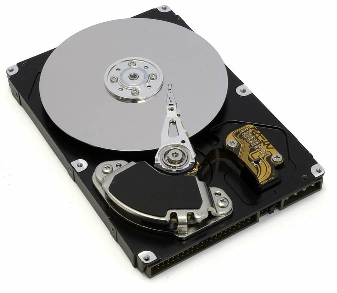 Refined Computer Hard Drive Disk In Black Platter Wallpaper