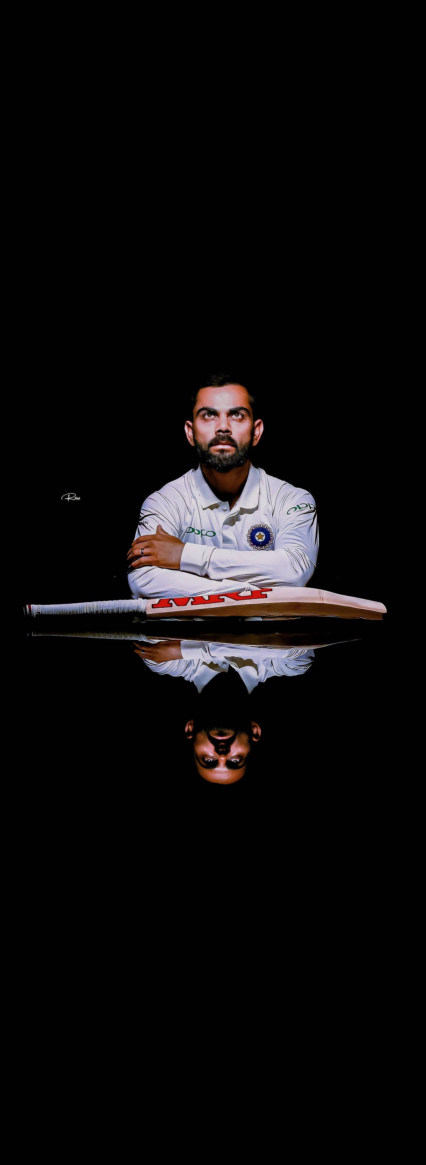 Reflecting Cricket Player 4K Wallpaper