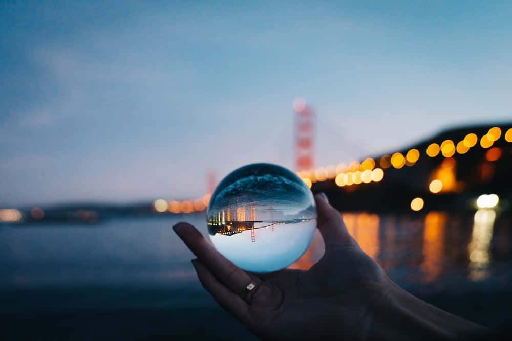 Glass Ball Golden Gate Bridge Reflection Picture