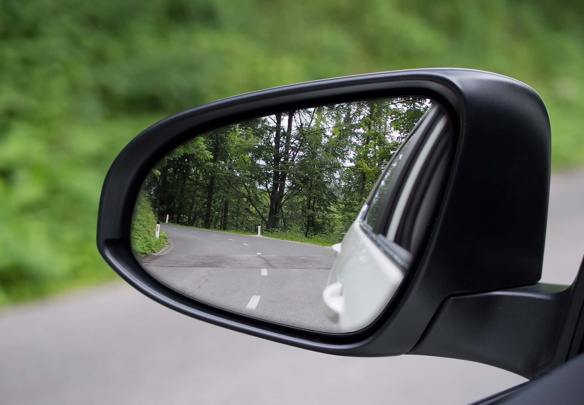 Road And Trees Car Side Mirror Reflection Picture