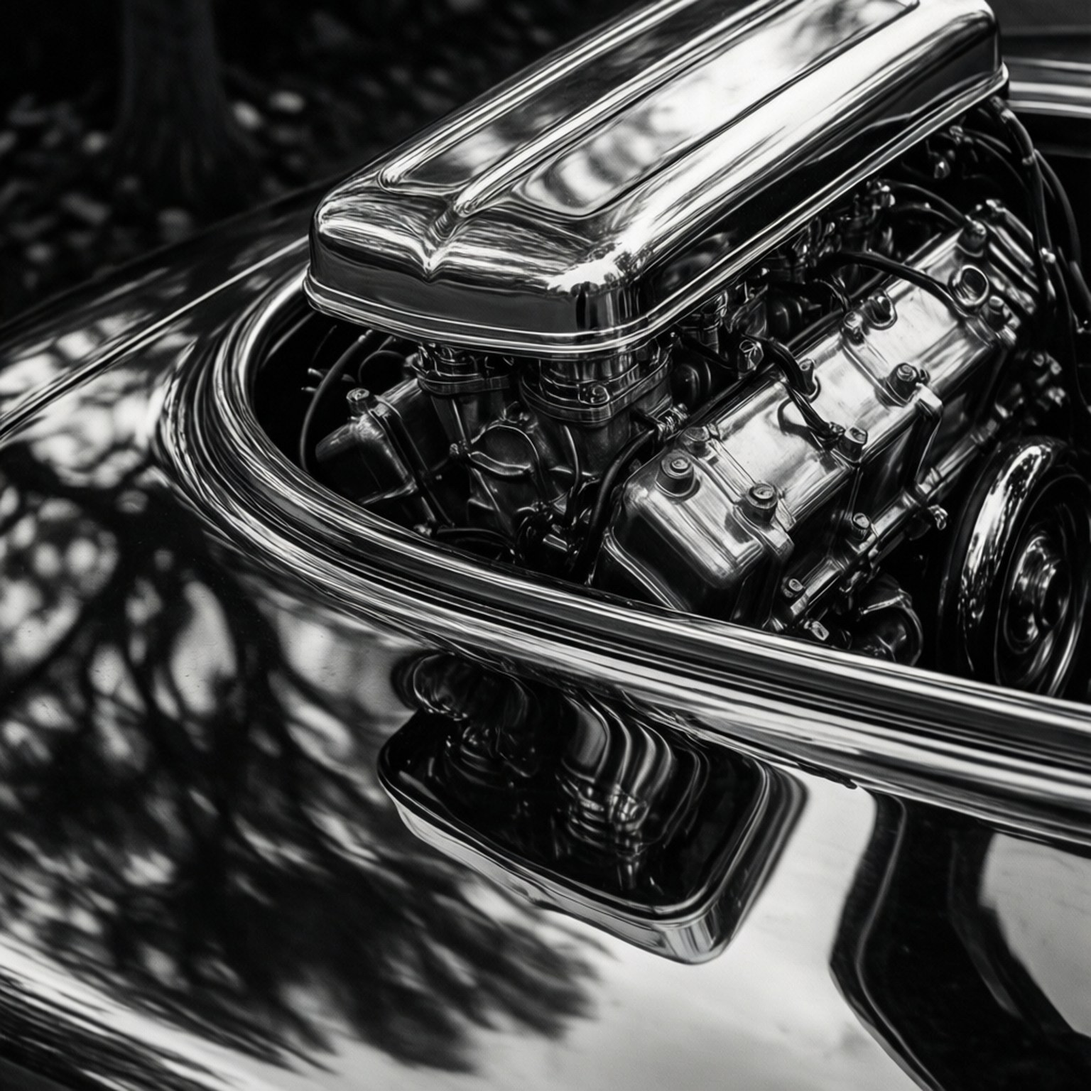 Reflektierender Motor Abstrakt Wallpaper