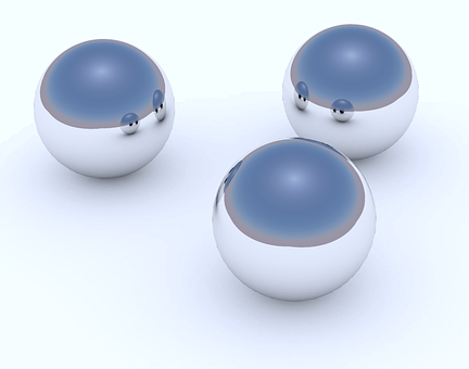 Reflective Spheres3 D Rendering PNG