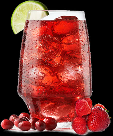 Refreshing Berry Citrus Juice Glass PNG