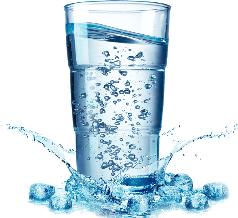 Refreshing Glassof Waterwith Splashand Ice Cubes PNG