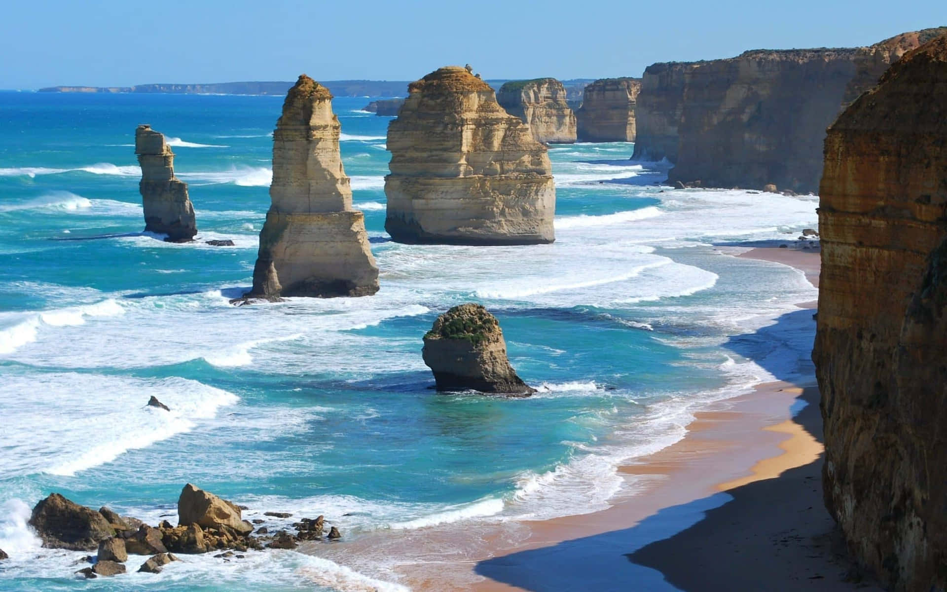 Refrescantegreat Ocean Road Em Twelve Apostles Austrália. Papel de Parede