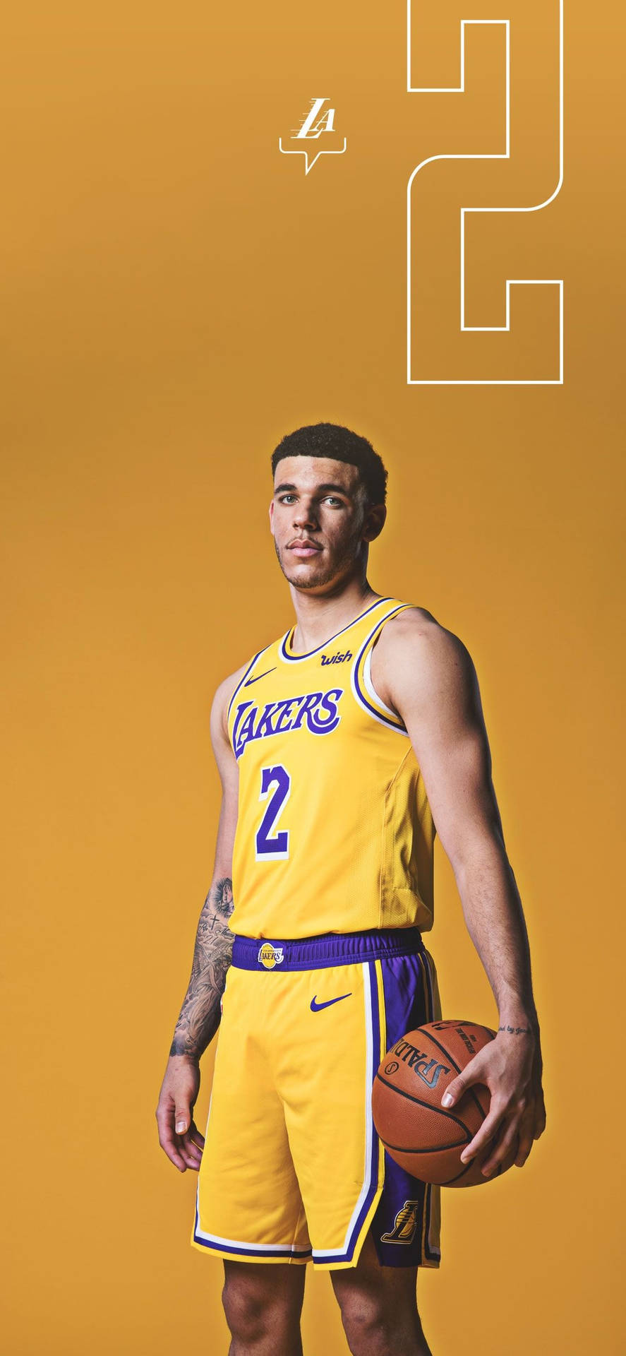 Lonzo Ball in Action - Los Angeles Lakers Star Wallpaper