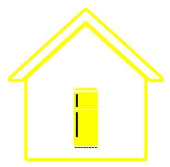 Refrigerator Under House Outline Icon PNG