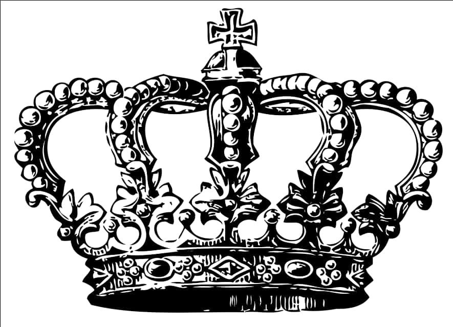 Regal Black Crown Illustration PNG