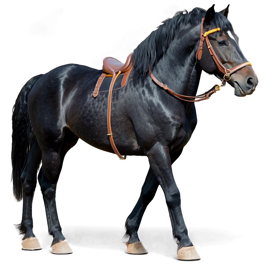 Regal Black Horse Standing Png Dfh91 PNG