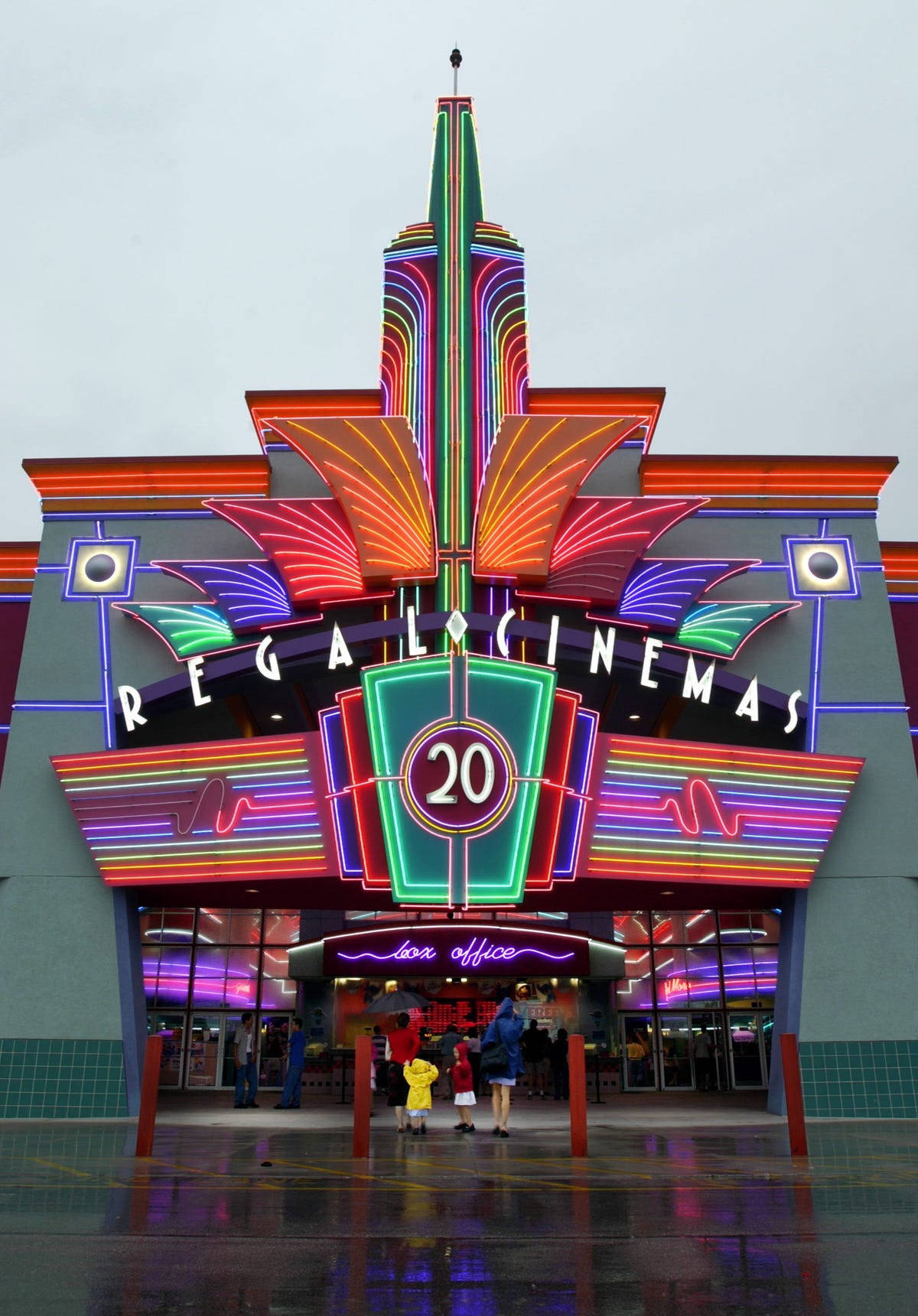 Regal Cinemas Movie Theatre in Evening Light Wallpaper