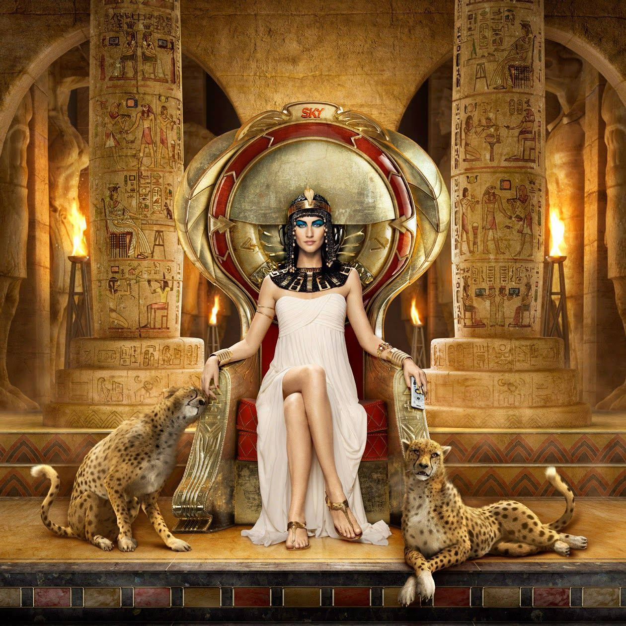 Regal Cleopatra På Hendes Trone Wallpaper